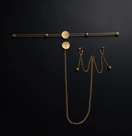 Double Bar Vibration Nipple Clamps & Clitoral Chain Accessories Set