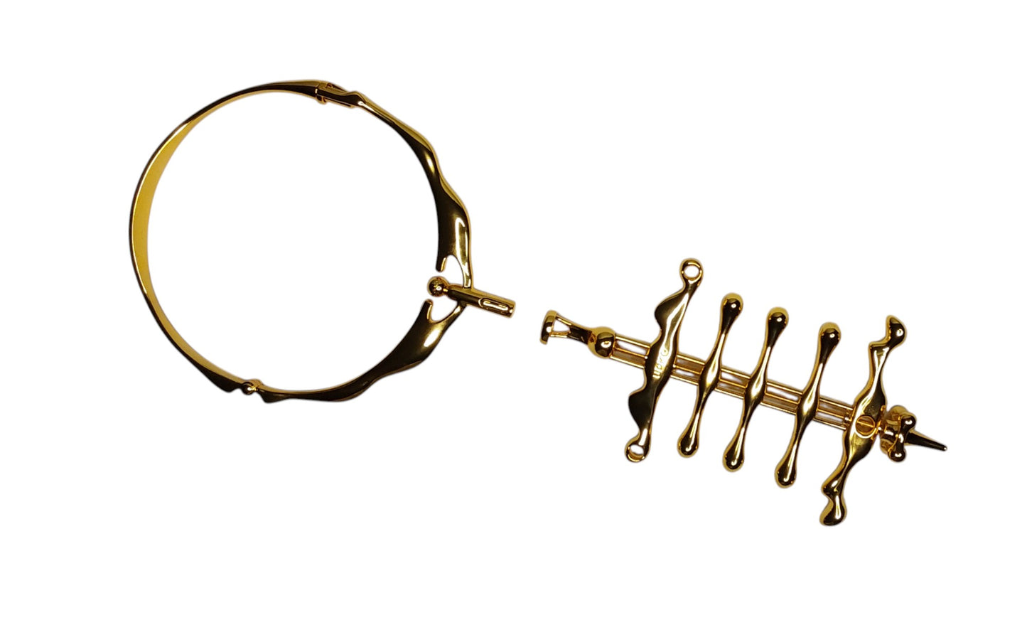 Gold Collar and Finger Restraint System – Luxury BDSM Bondage Gear