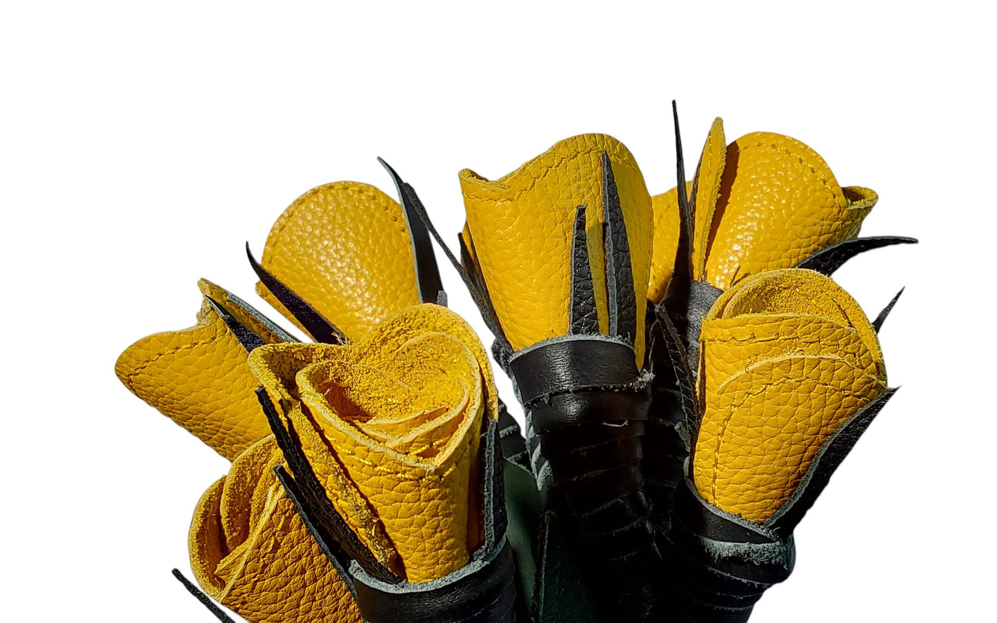 Hand Made, 100% Leather Yellow Rose Splay Floggers Double Sided,Stitched Edges