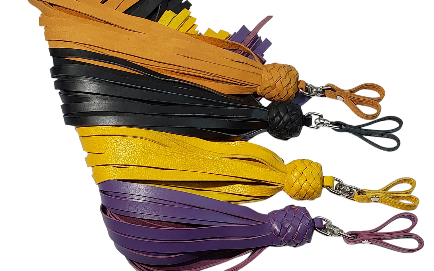 Hand Made Leather Finger Floggers 45cm Long Falls, Light Weight 225Grams. Single Flogger
