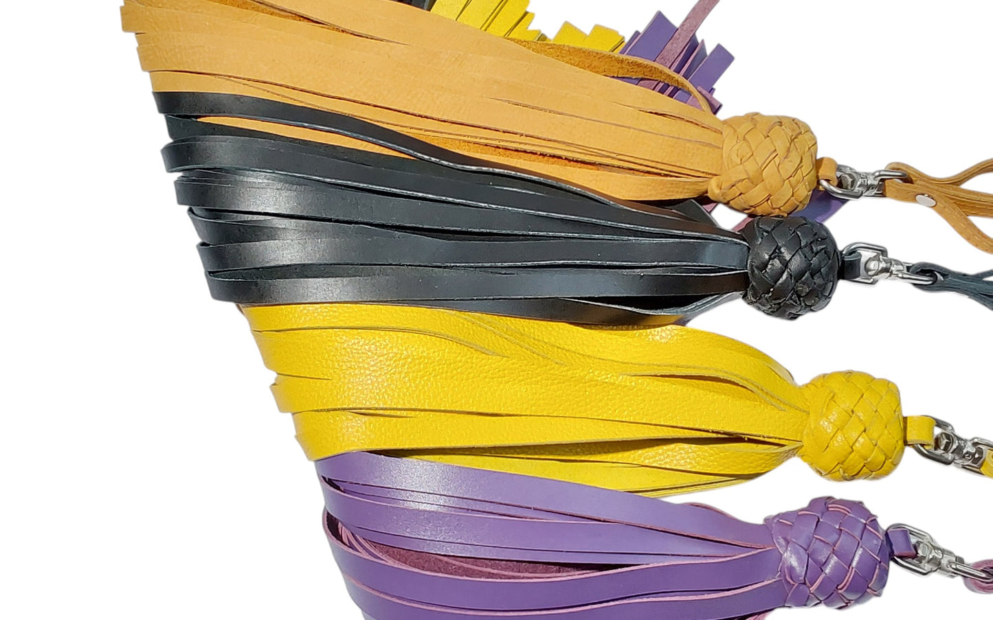 Hand Made Leather Finger Floggers 45cm Long Falls, Light Weight 225Grams. Single Flogger