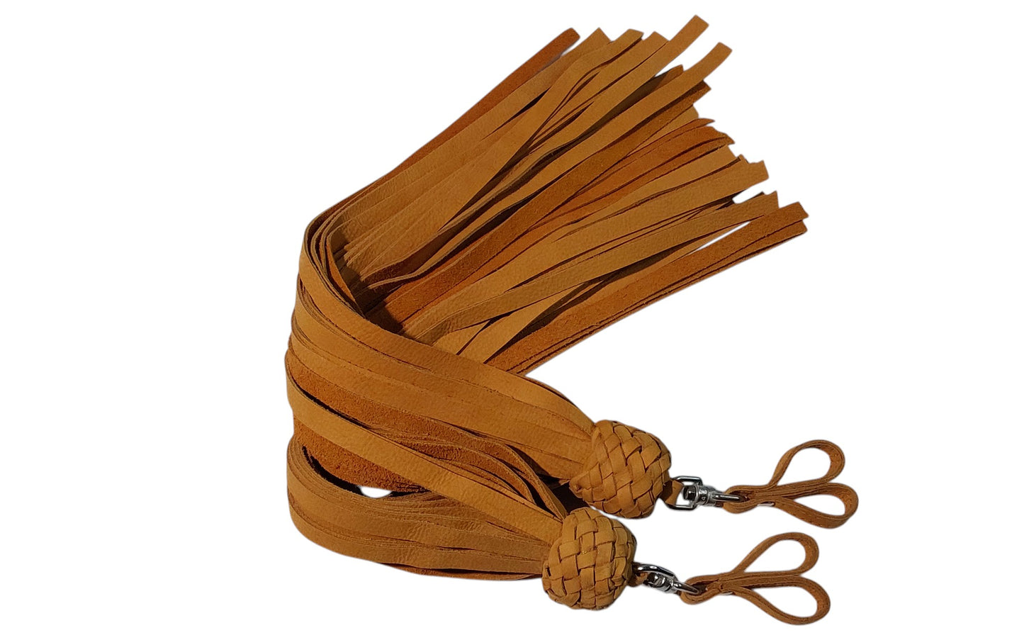 Hand Made Leather Finger Floggers 45cm Long Falls, Light Weight 225Grams. Single Flogger
