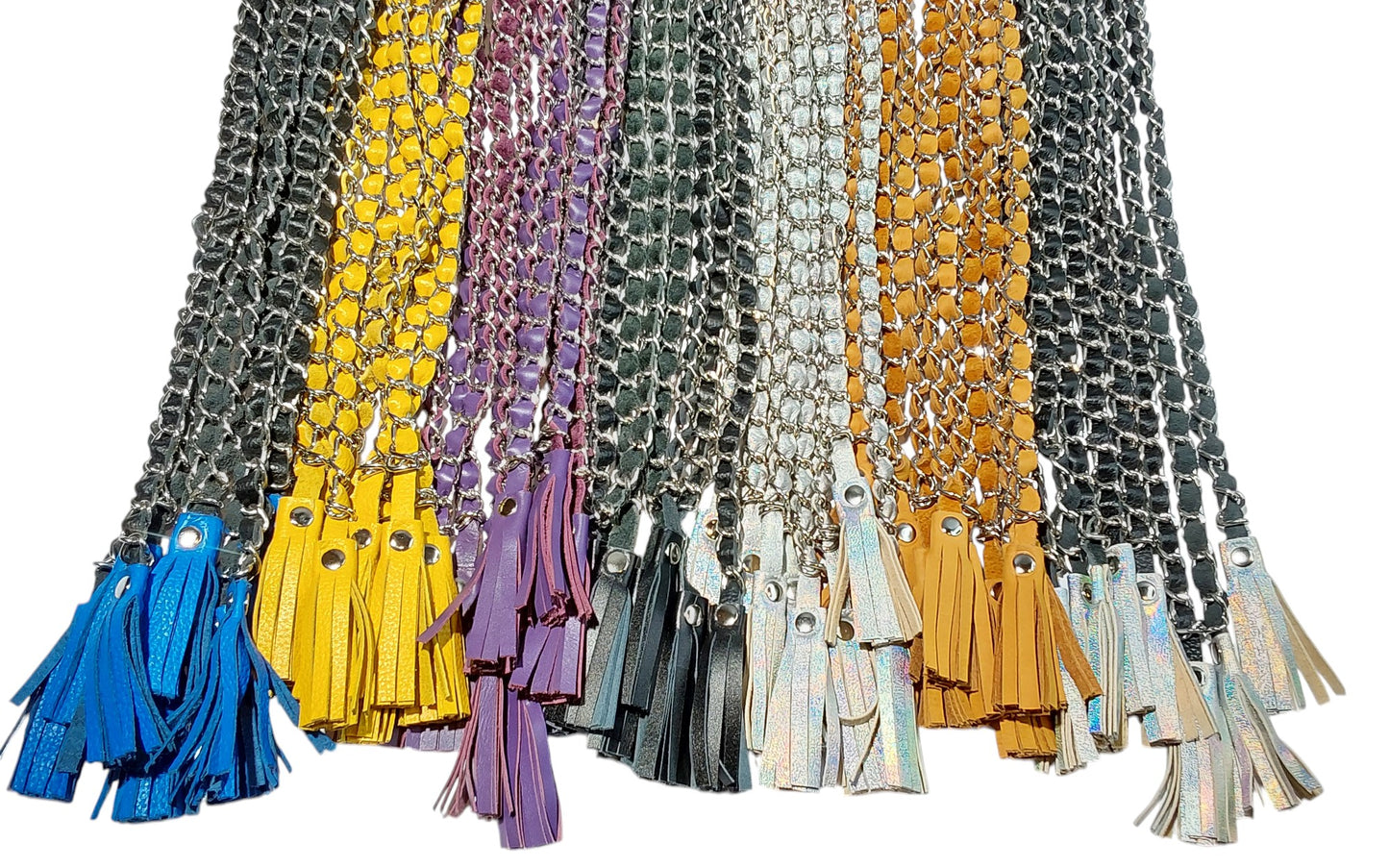 Hand Made Chain with Leather Inlay Flogger Detachable Flat Handle & Swivel BDSM Impact Toy