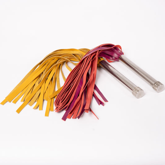 Steel Handle Leather Floggers