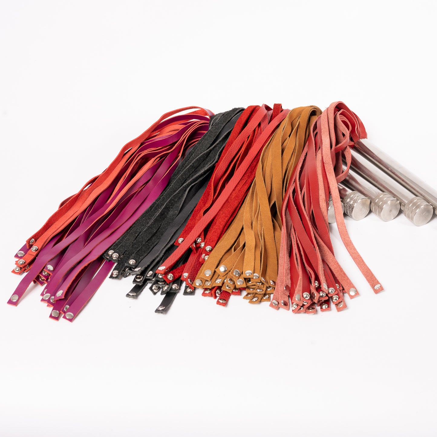 Steel Handle Flogger with Metal Studs