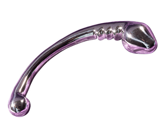 DD Grando Hoop – Stainless Steel C-Shaped Wand | Ribbed Dual Bulb Massager, Heavy 1000g Luxury Toy 19cm