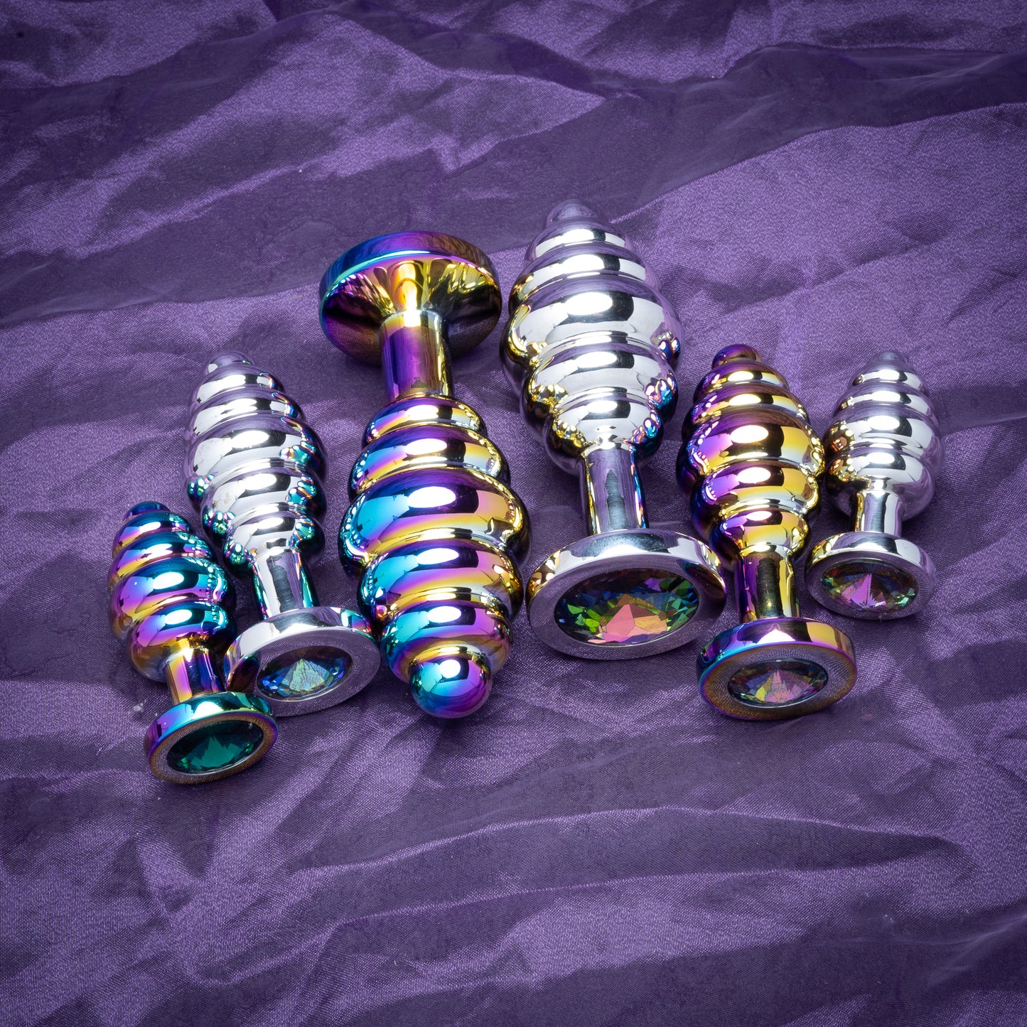 Bee Hive Metal Plug Small –Threaded Stainless Steel Butt/Anal Plug with Gem Base | Beginner & Advanced Anal Toy