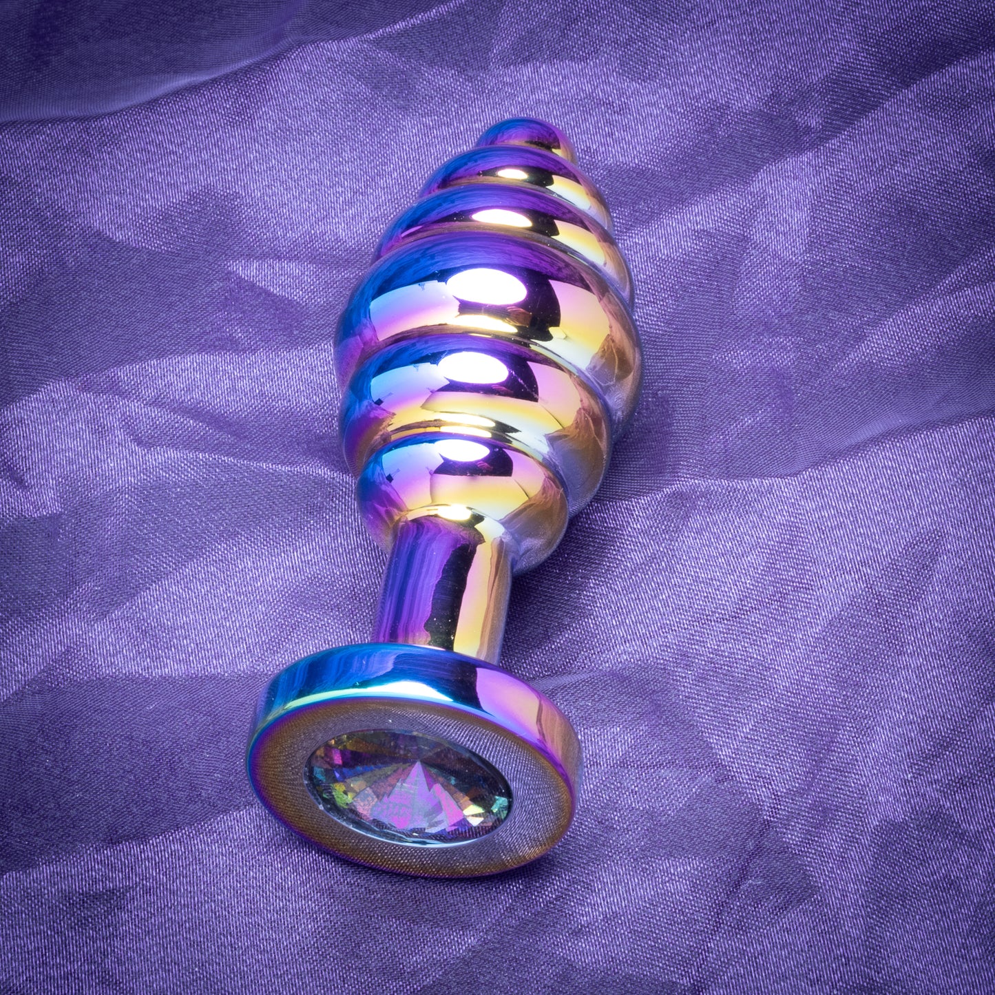 Bee Hive Metal Plug Small –Threaded Stainless Steel Butt/Anal Plug with Gem Base | Beginner & Advanced Anal Toy