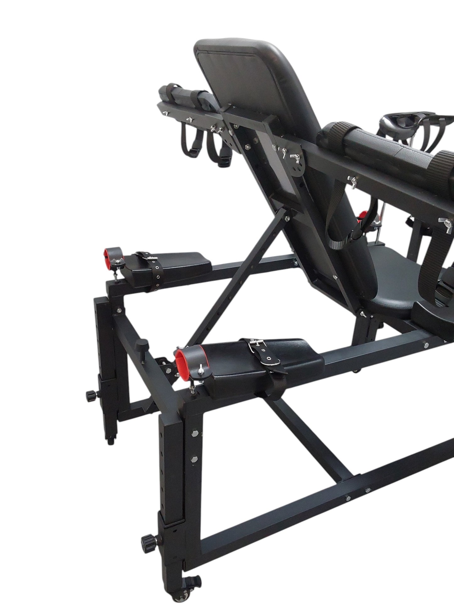Mature Impact BDSM Bench "Infernal Shadows Bench" Multi position Bondage Bench with restraints , Adjustable Steel Frame, Black Vinyl