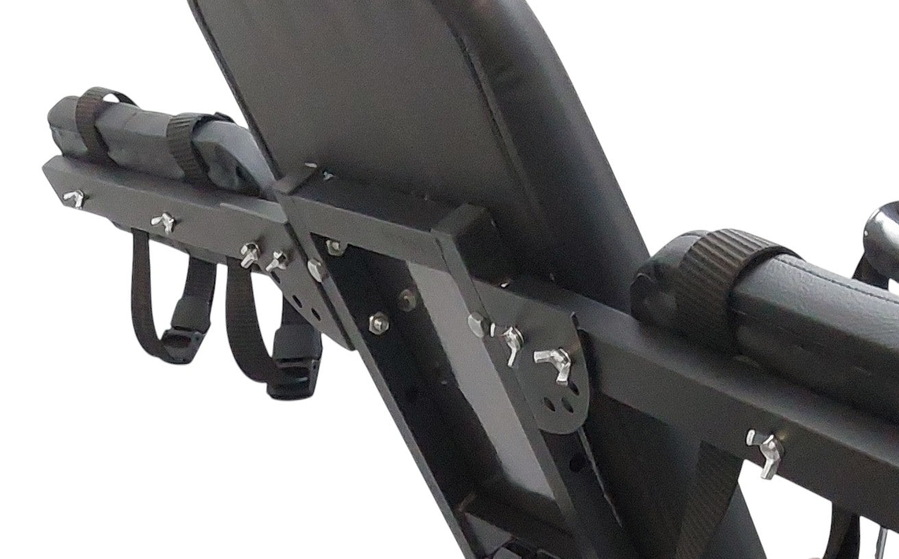 Mature Impact BDSM Bench "Infernal Shadows Bench" Multi position Bondage Bench with restraints , Adjustable Steel Frame, Black Vinyl