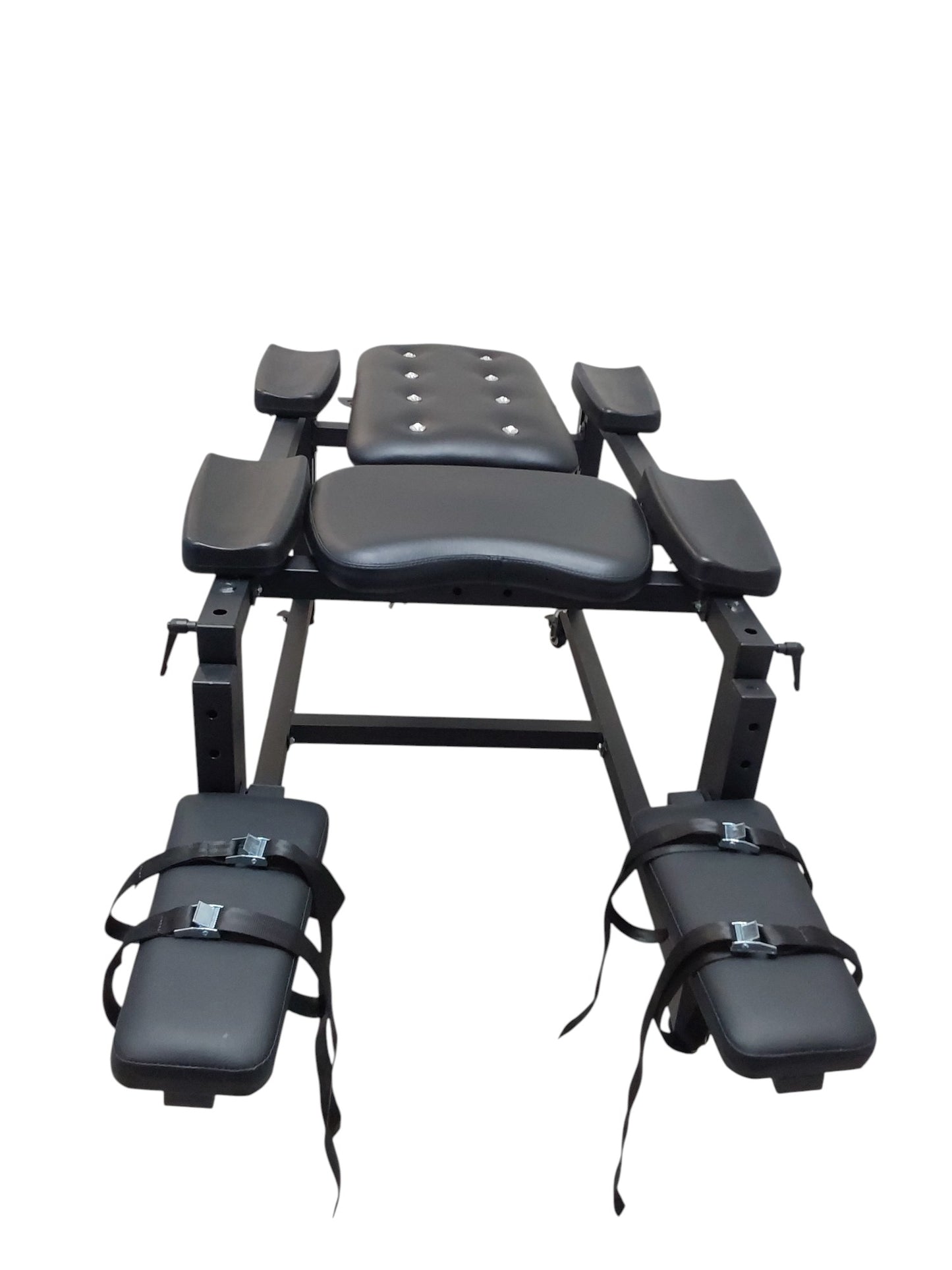 Mature Impact BDSM Bench "Infernal Shadows Bench" Multi position Bondage Bench with restraints , Adjustable Steel Frame, Black Vinyl
