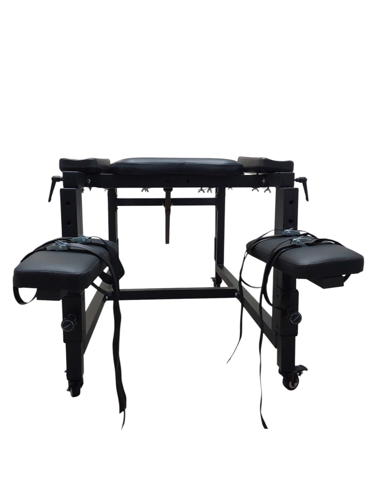 Mature Impact BDSM Bench "Infernal Shadows Bench" Multi position Bondage Bench with restraints , Adjustable Steel Frame, Black Vinyl