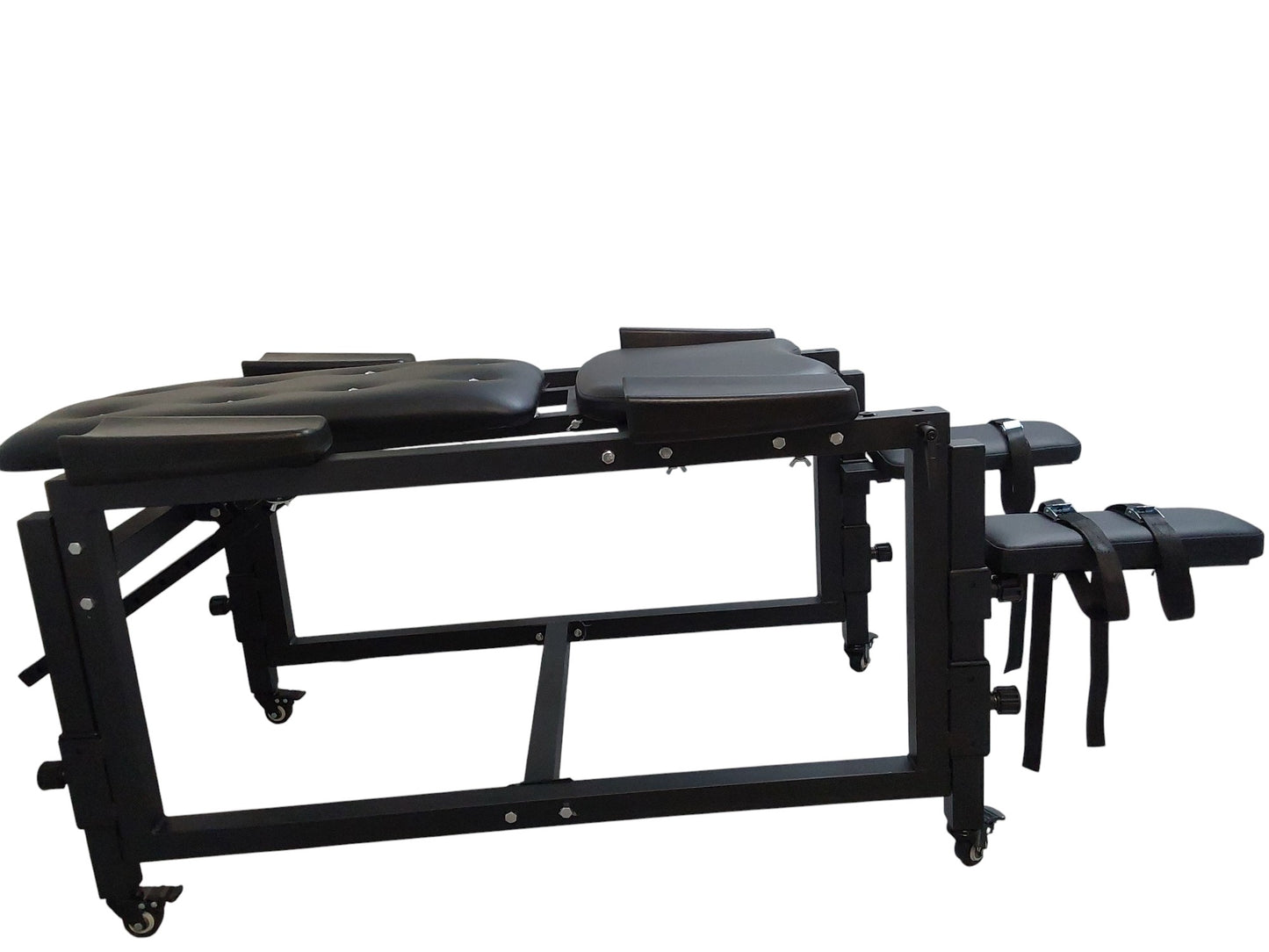 Mature Impact BDSM Bench "Infernal Shadows Bench" Multi position Bondage Bench with restraints , Adjustable Steel Frame, Black Vinyl