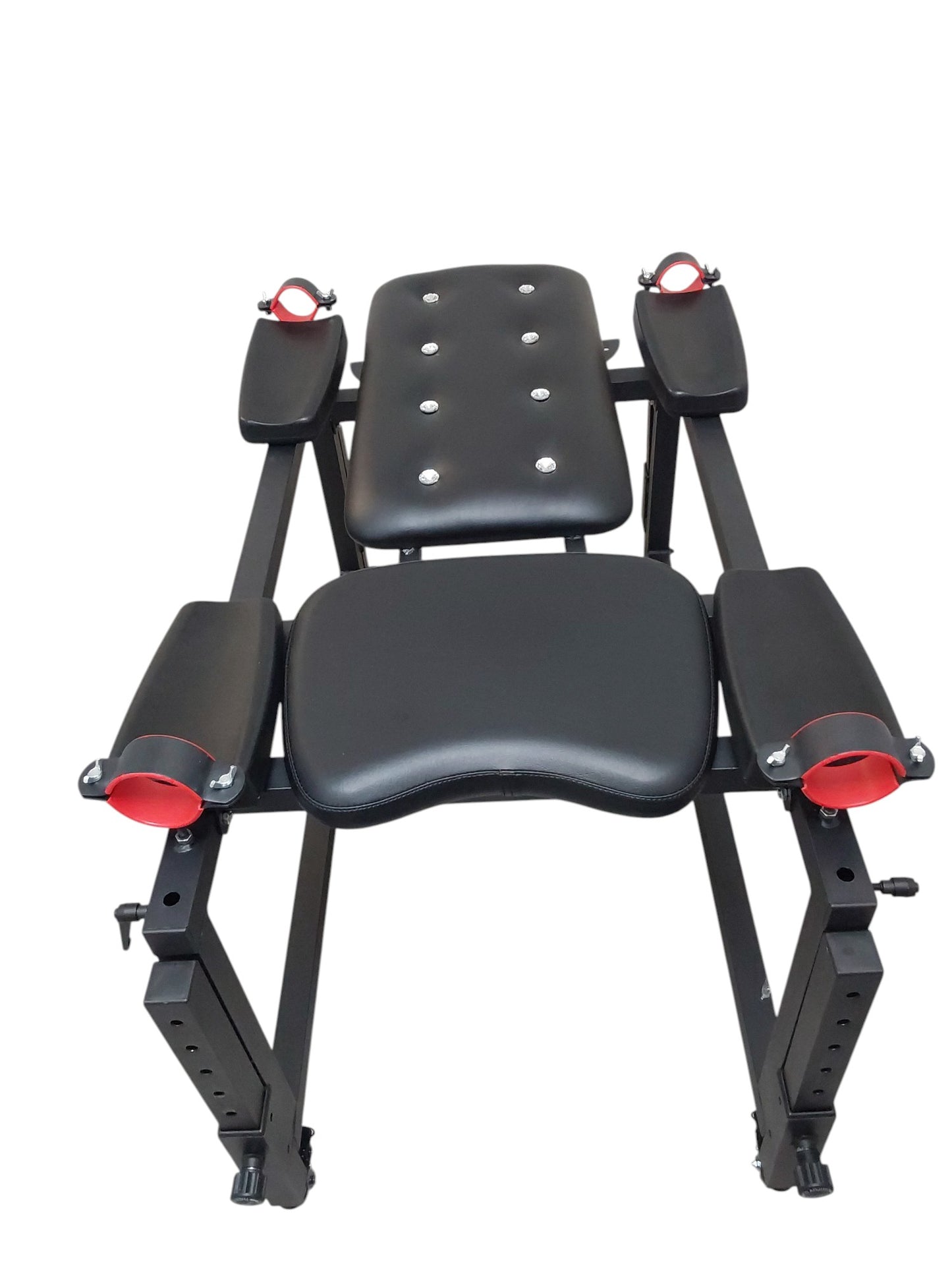 Mature Impact BDSM Bench "Infernal Shadows Bench" Multi position Bondage Bench with restraints , Adjustable Steel Frame, Black Vinyl