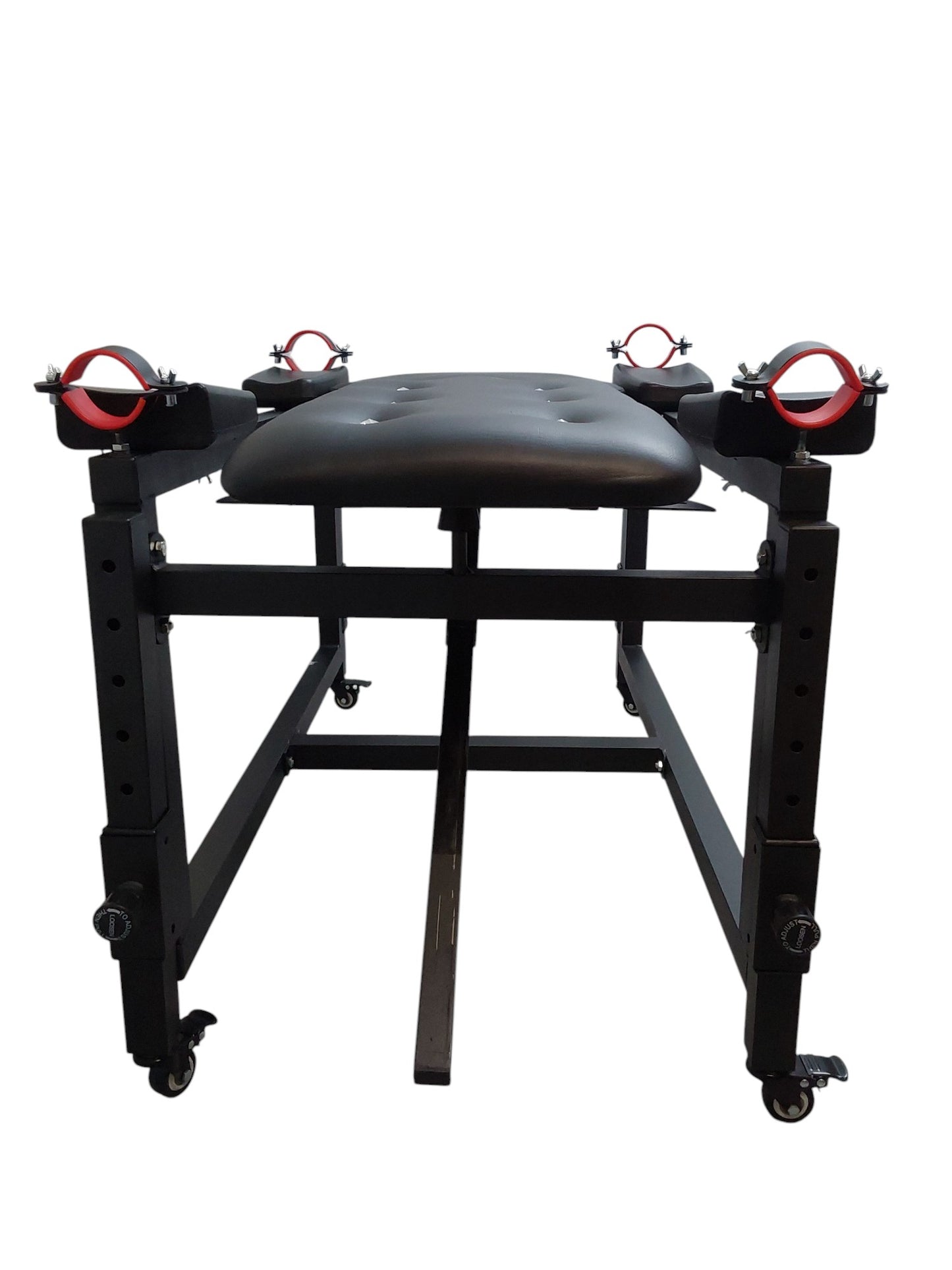 Mature Impact BDSM Bench "Infernal Shadows Bench" Multi position Bondage Bench with restraints , Adjustable Steel Frame, Black Vinyl