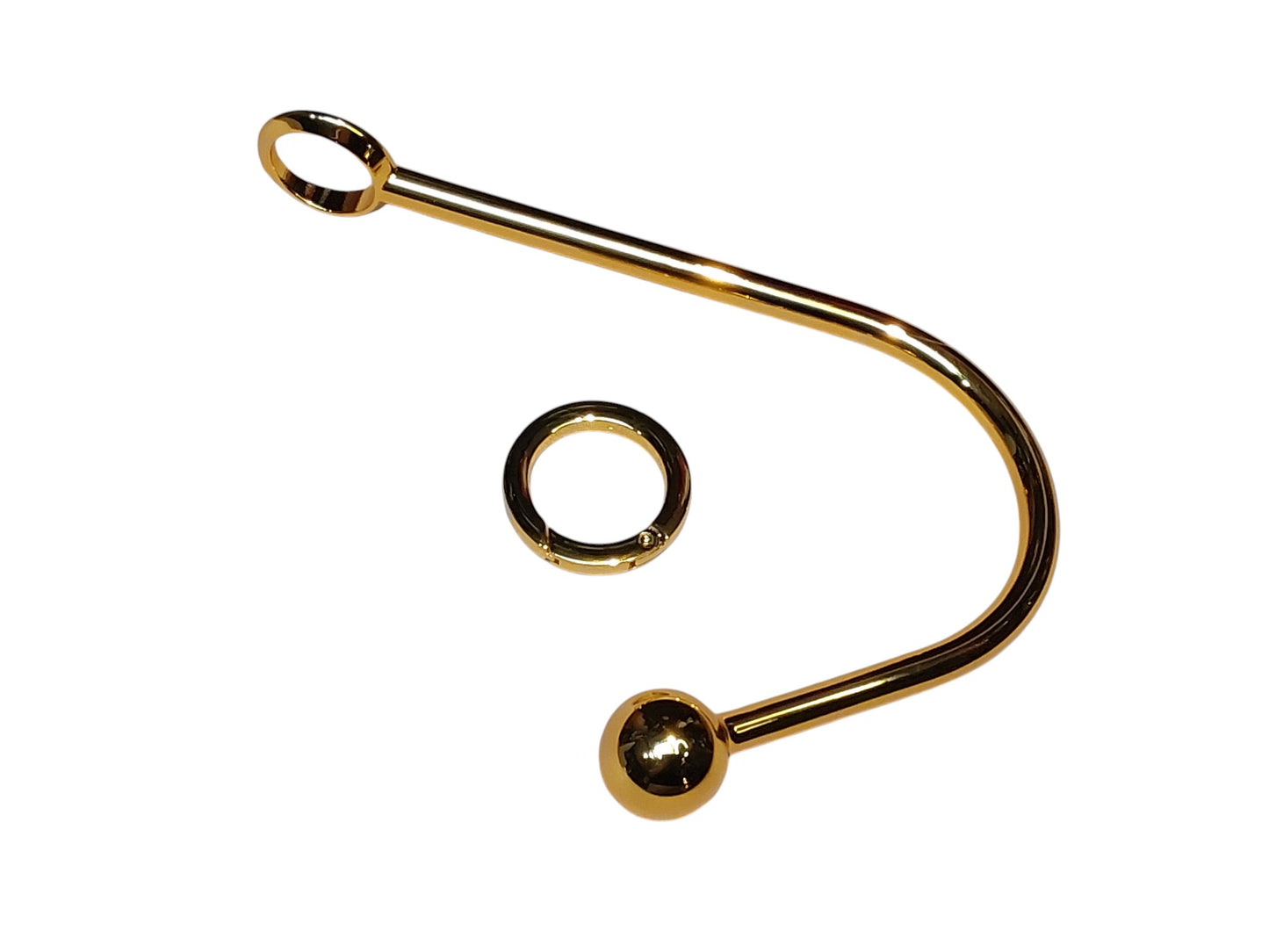 Discover the luxury Vaginal/Anal Hook. A polished Gold zinc alloy bondage tool for elegant restraint, versatile pleasure, and refined domination.