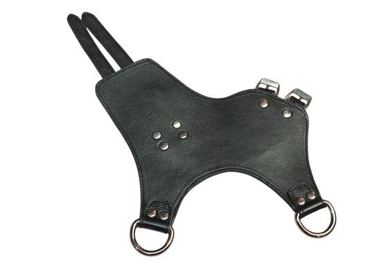 Heavy-Duty Leather Parachute Ball Stretcher — Black, Dual Buckle