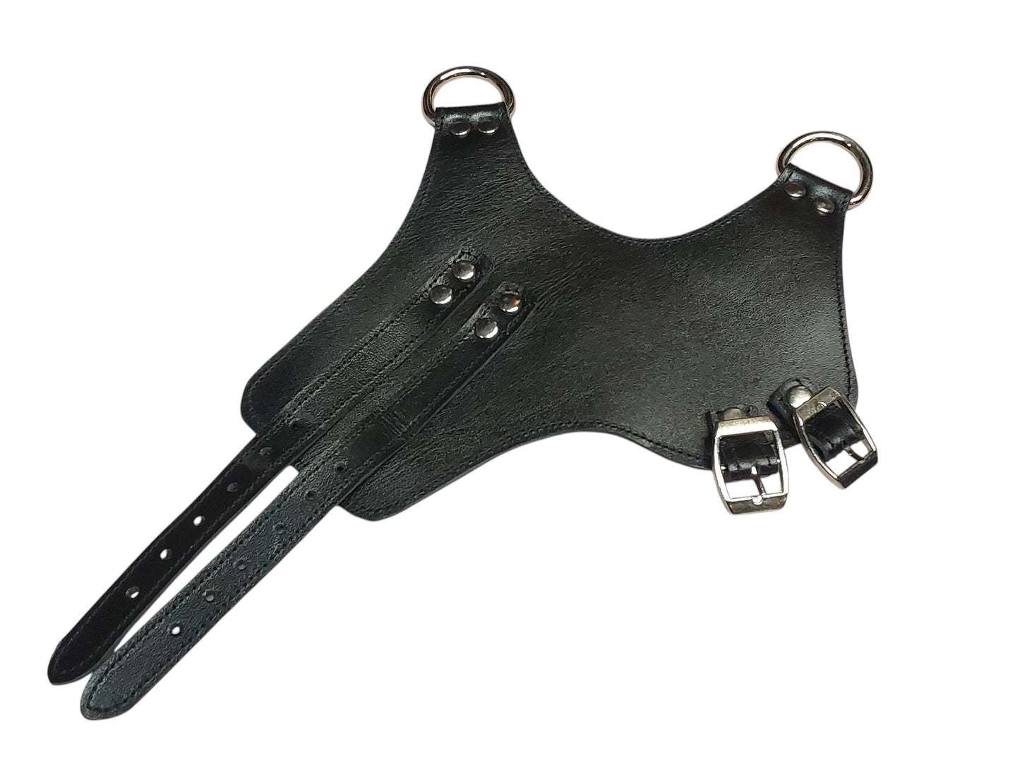 Heavy-Duty Leather Parachute Ball Stretcher — Black, Dual Buckle