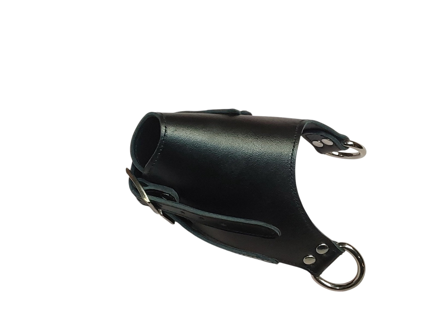 Heavy-Duty Leather Parachute Ball Stretcher — Black, Dual Buckle
