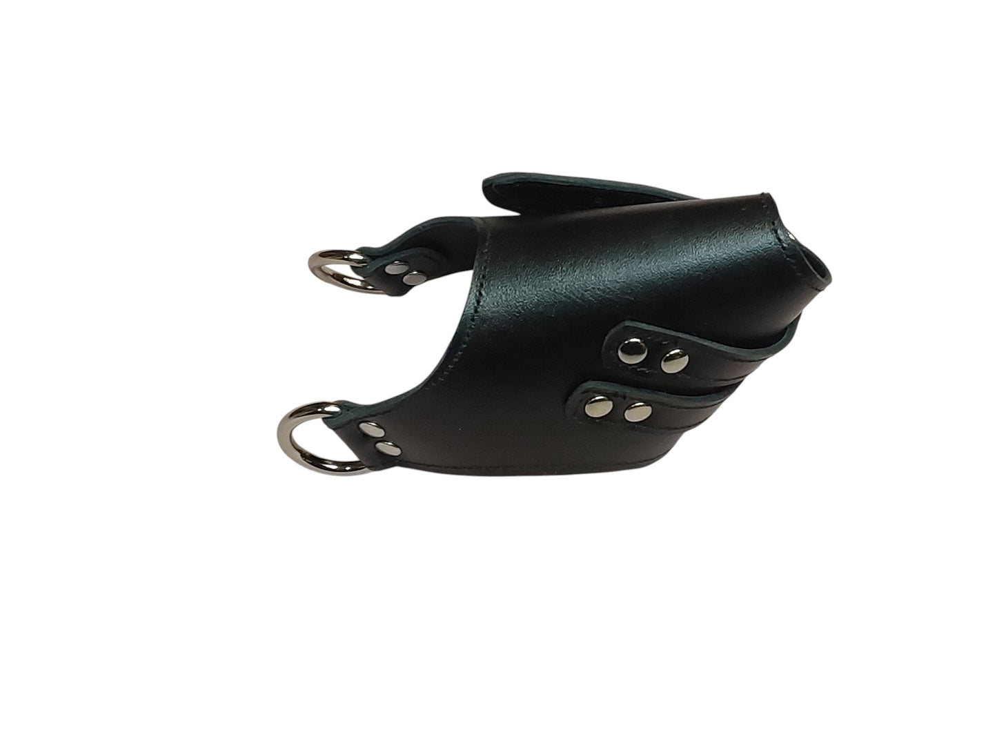 Heavy-Duty Leather Parachute Ball Stretcher — Black, Dual Buckle