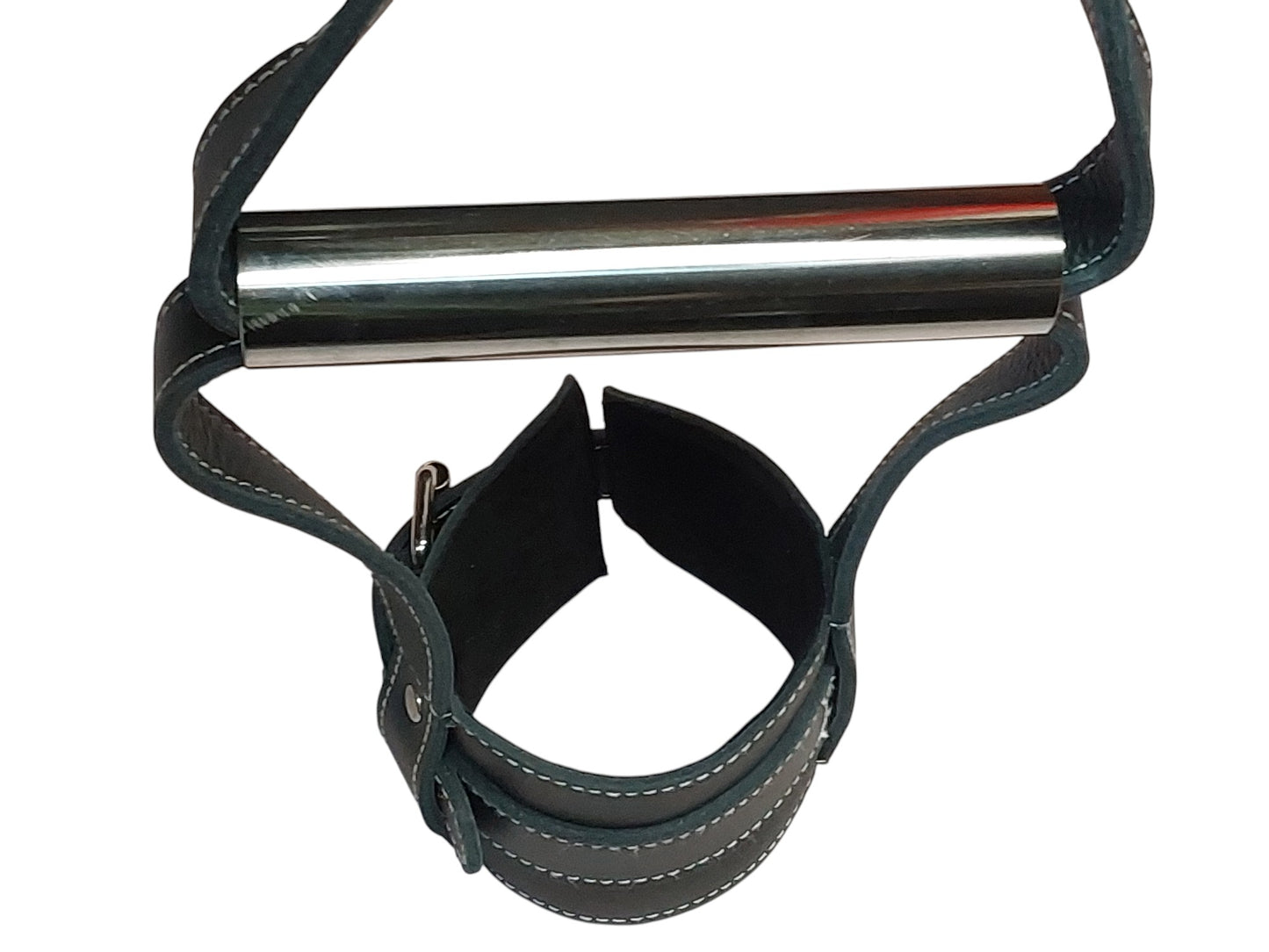 Hand-Made Leather Suspension Cuffs with Metal Hand Grip