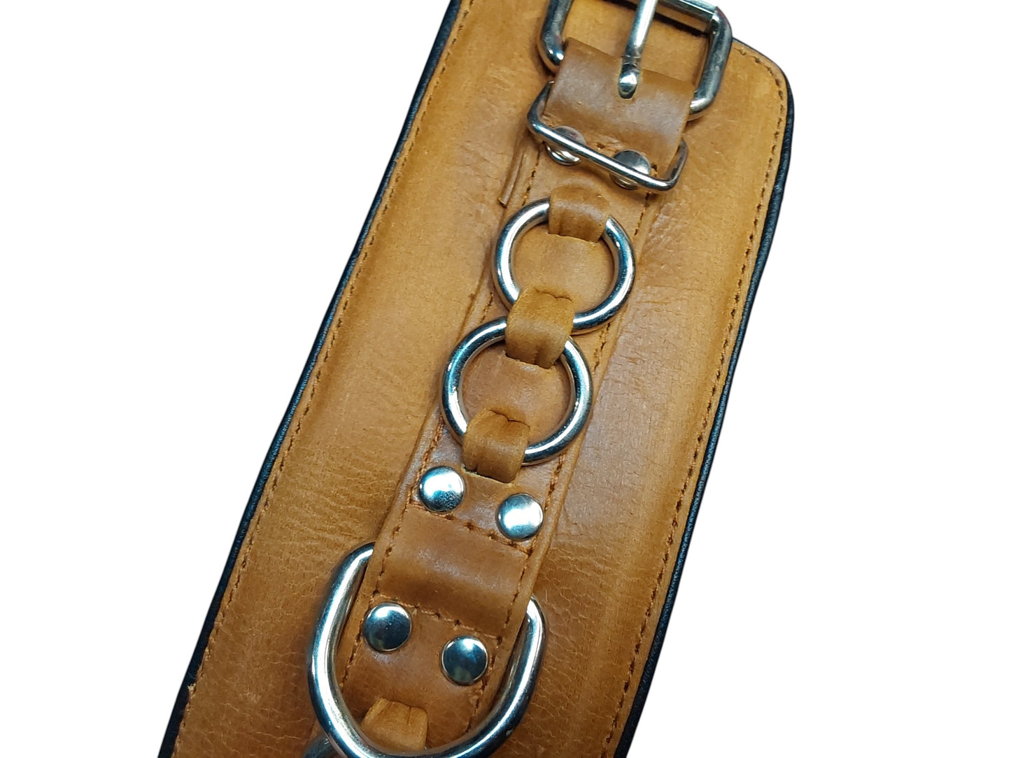 Hand-Made Leather Bondage Cuffs – Padded Wrist Restraints for BDSM & Fetish Play 2 Pieces(Set)