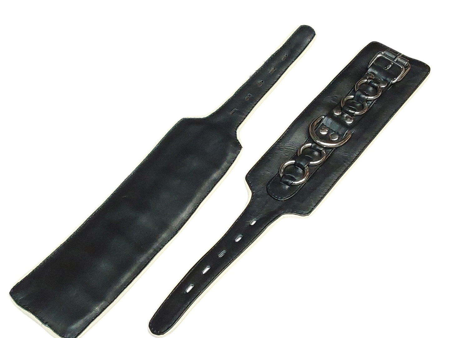 Hand-Made Leather Bondage Cuffs – Padded Wrist Restraints for BDSM & Fetish Play 2 Pieces(Set)