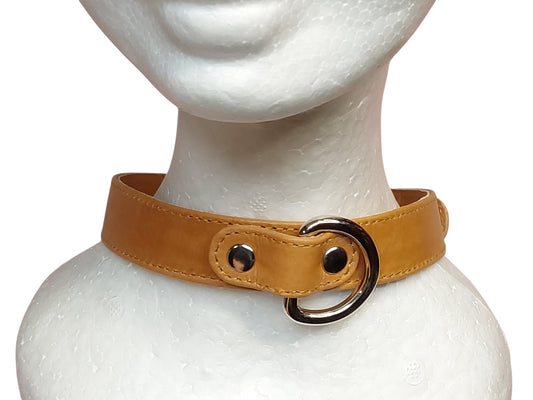 Handmade Leather BDSM/Bondage Double D-Ring Collar with Reinforced Holes