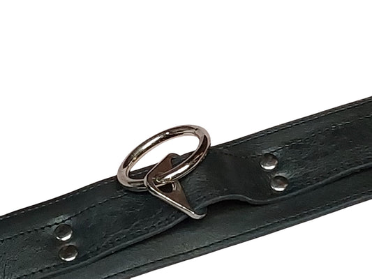 Handmade Leather Collar with 4 Rings (Adjustable BDSM Collar)