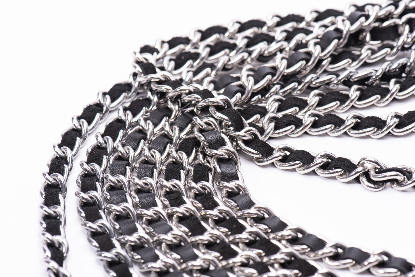 Limited Edition: Hand Made Chain Flogger With Kangaroo leather Inlay 30cm Falls - with added Kangaroo Leather and chain tassels