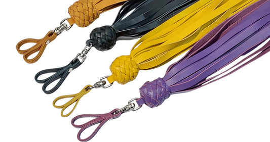 Hand Made Leather Finger Floggers 45cm Long Falls, Light Weight 225Grams. Single Flogger