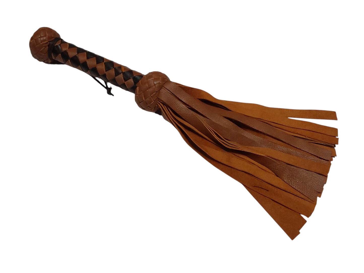Handmade Lamb Leather Flogger – Soft 30 Falls, Short 15 cm Handle, 19 cm Length, 65 g, Assorted Colours, Luxury Feel