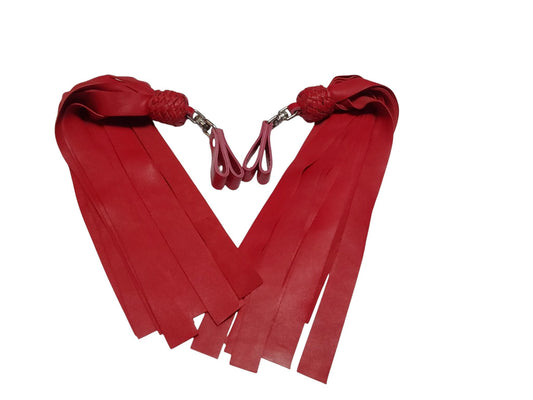 Twin Pack (2) Handmade Lamb Leather Finger Floggers Seductive Sensation Play - 35cm