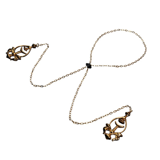 Pulling Chain Nipple Clamps - Gold Plated