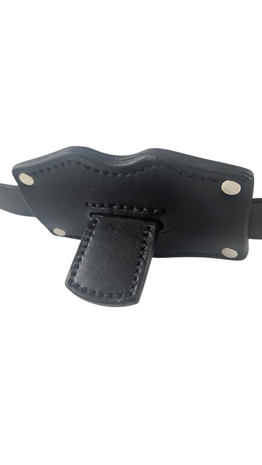 100% Leather Tongue Gag with Tongue Depressor – Adjustable BDSM Restraint Gag
