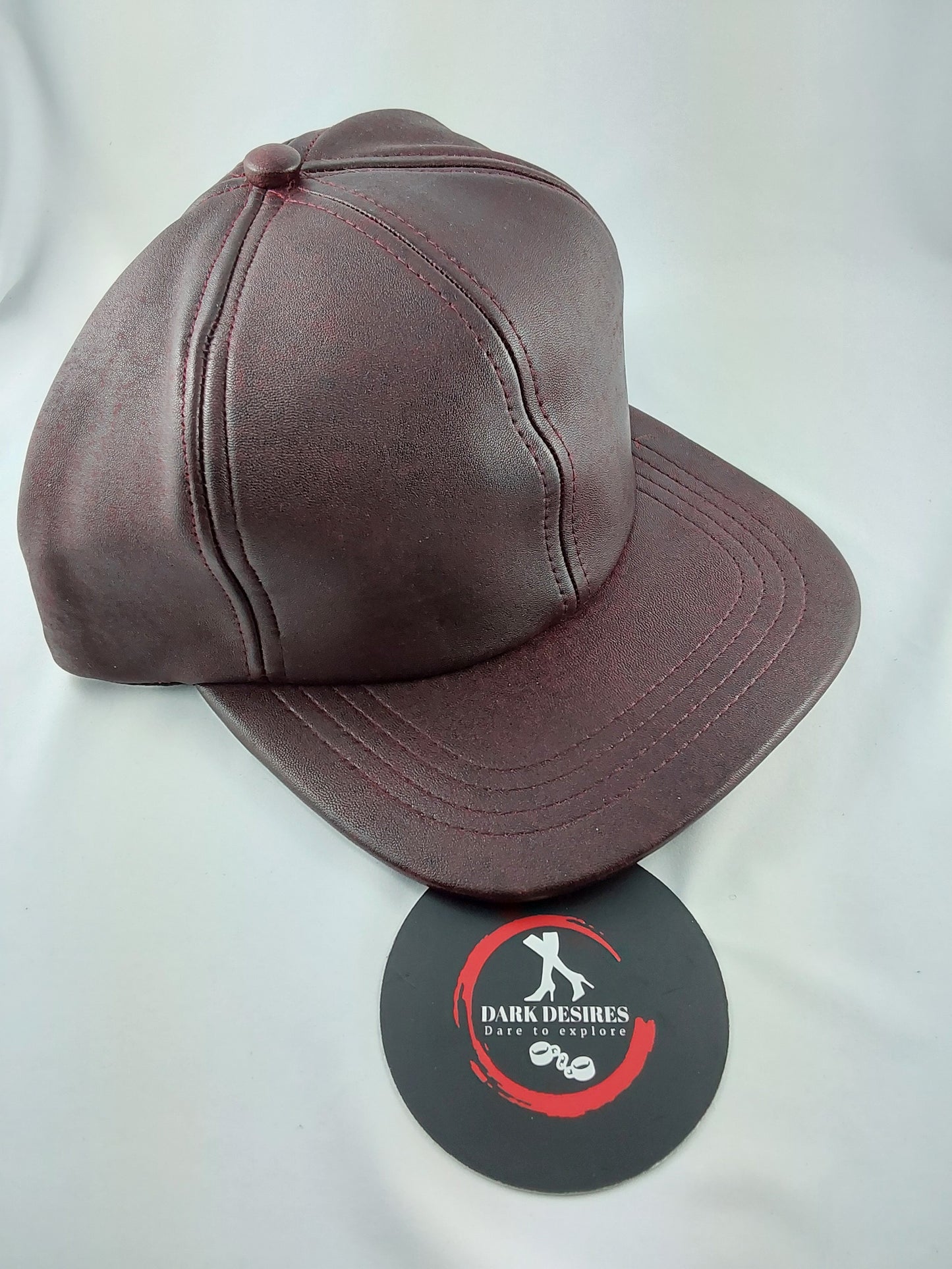 100% Hand Made, 6 Panel Sheep Leather, Mid Crown, Unisex Baseball Cap with Velcro Adjustable Back Strap (Copy)