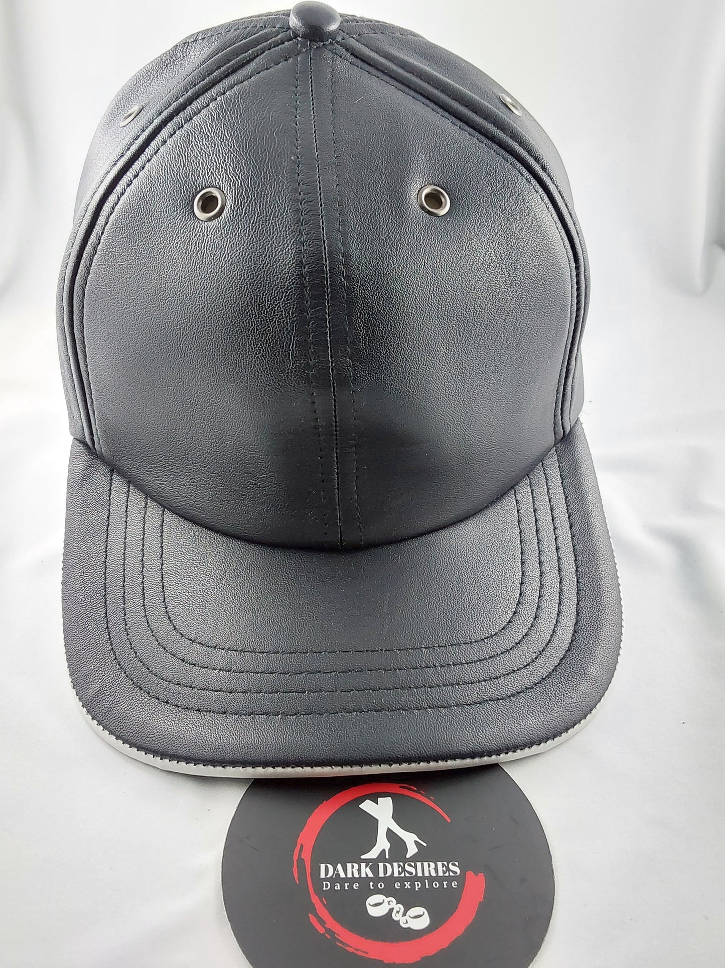 100% Hand Made, 6 Panel Sheep Leather, Mid Crown, Unisex Baseball Cap with Velcro Adjustable Back Strap (Copy)