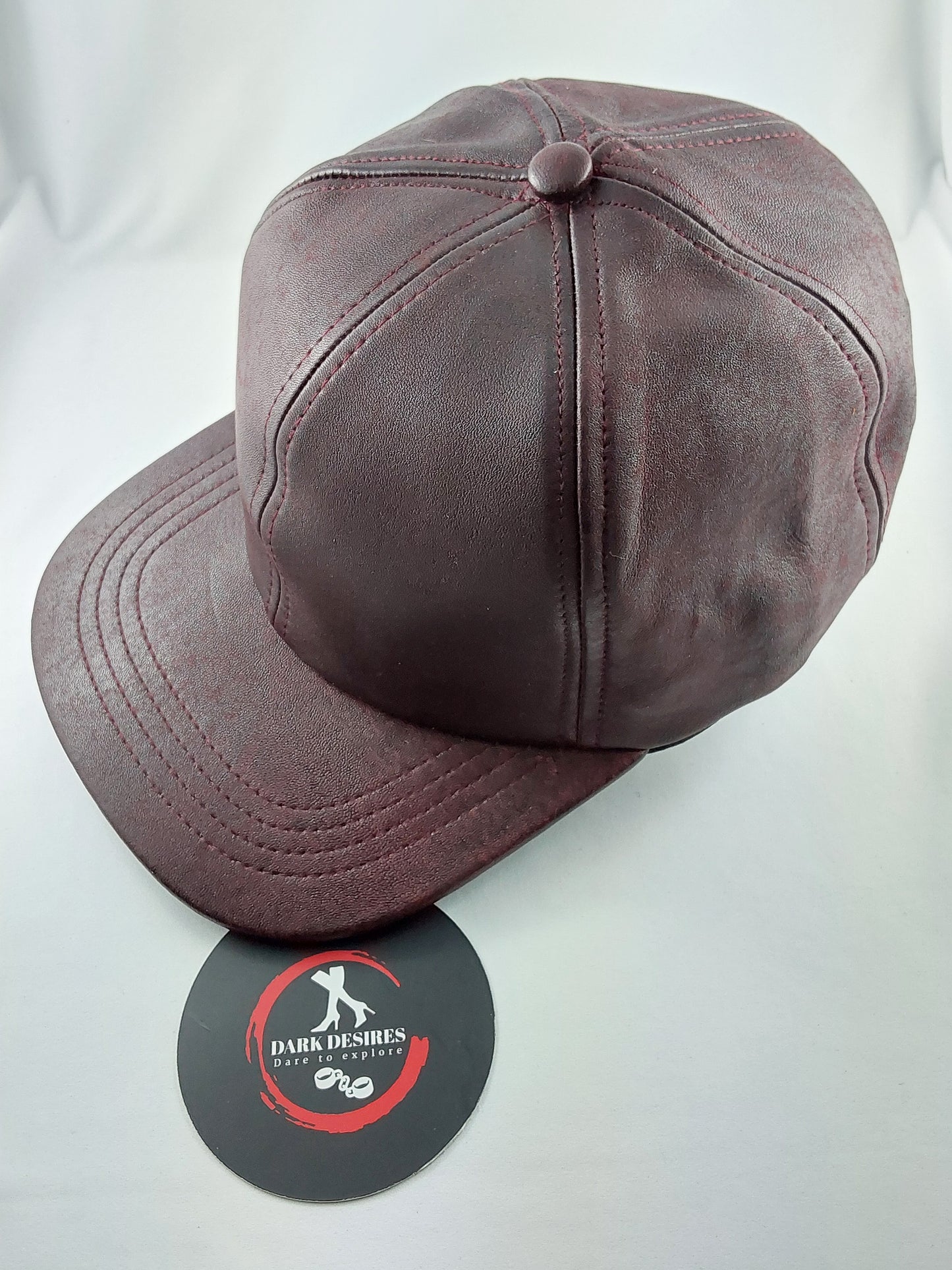 100% Hand Made, 6 Panel Sheep Leather, Mid Crown, Unisex Baseball Cap with Velcro Adjustable Back Strap (Copy)