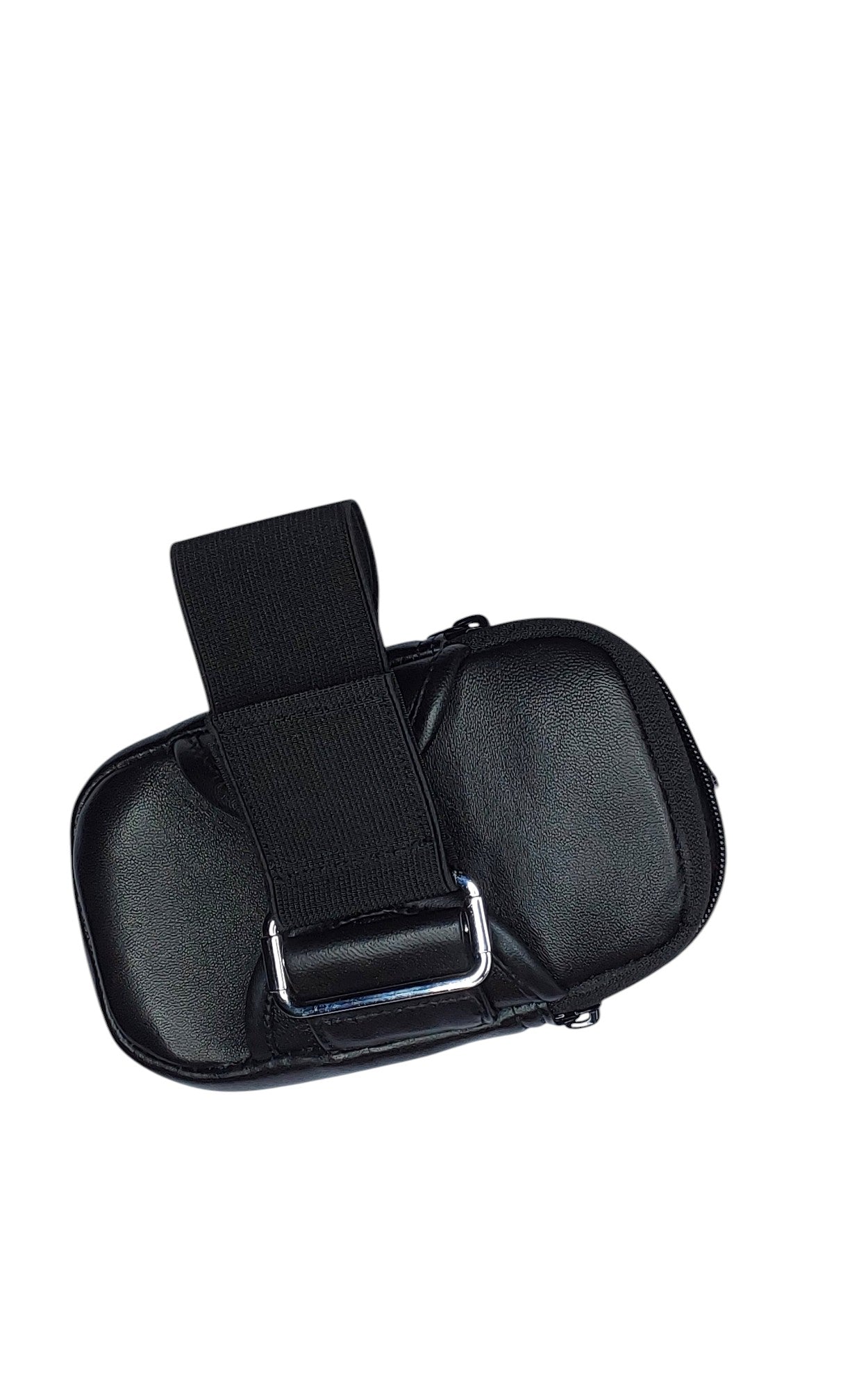 Hand Made Leather Ankle or Arm Bag with twin zippered pockets and Velcro fastener