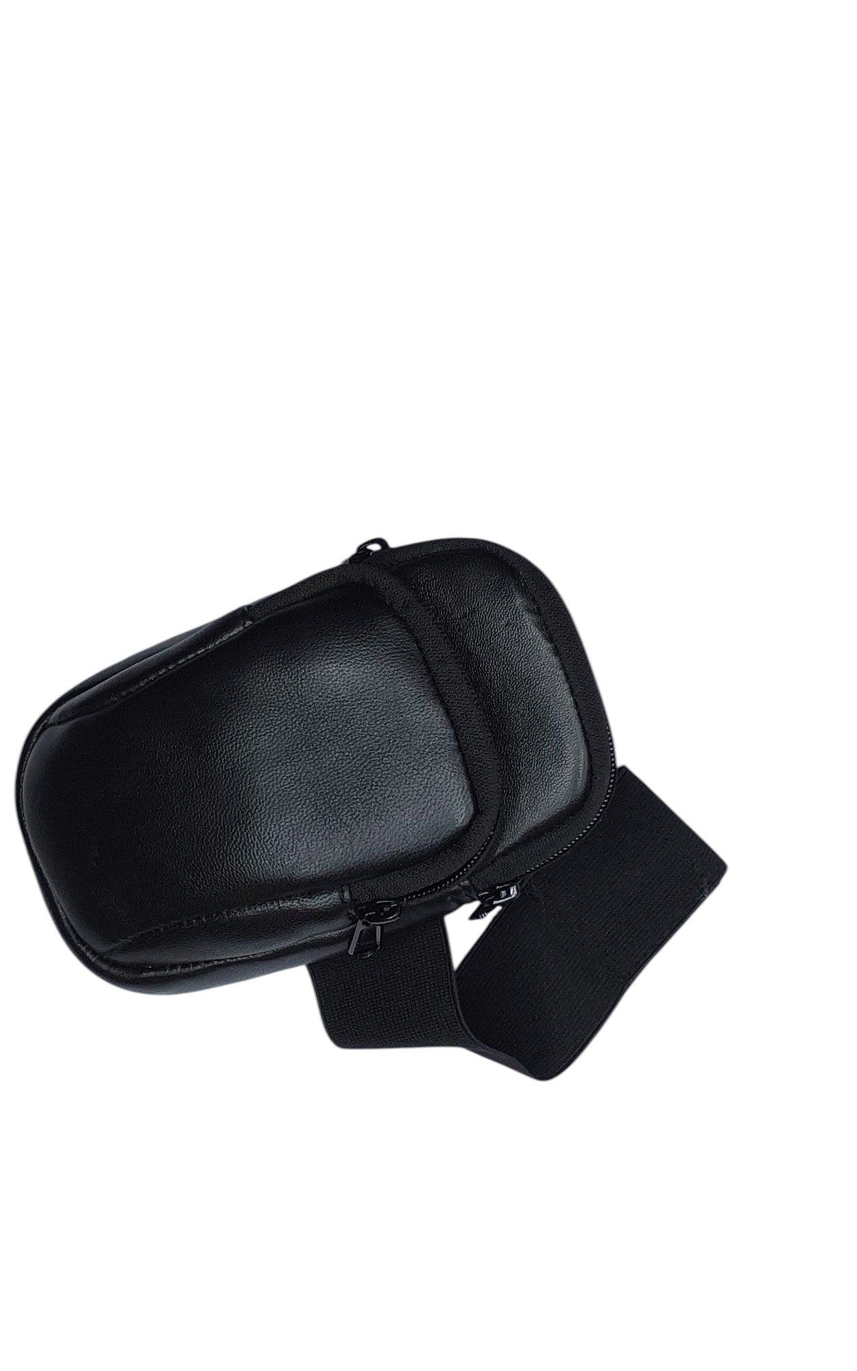 Hand Made Leather Ankle or Arm Bag with twin zippered pockets and Velcro fastener