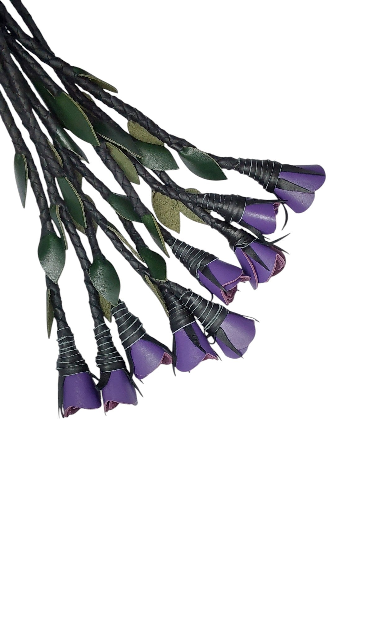100% Leather Hand Made, Eggplant Purple Splay Floggers Single Sided, Not Stitched
