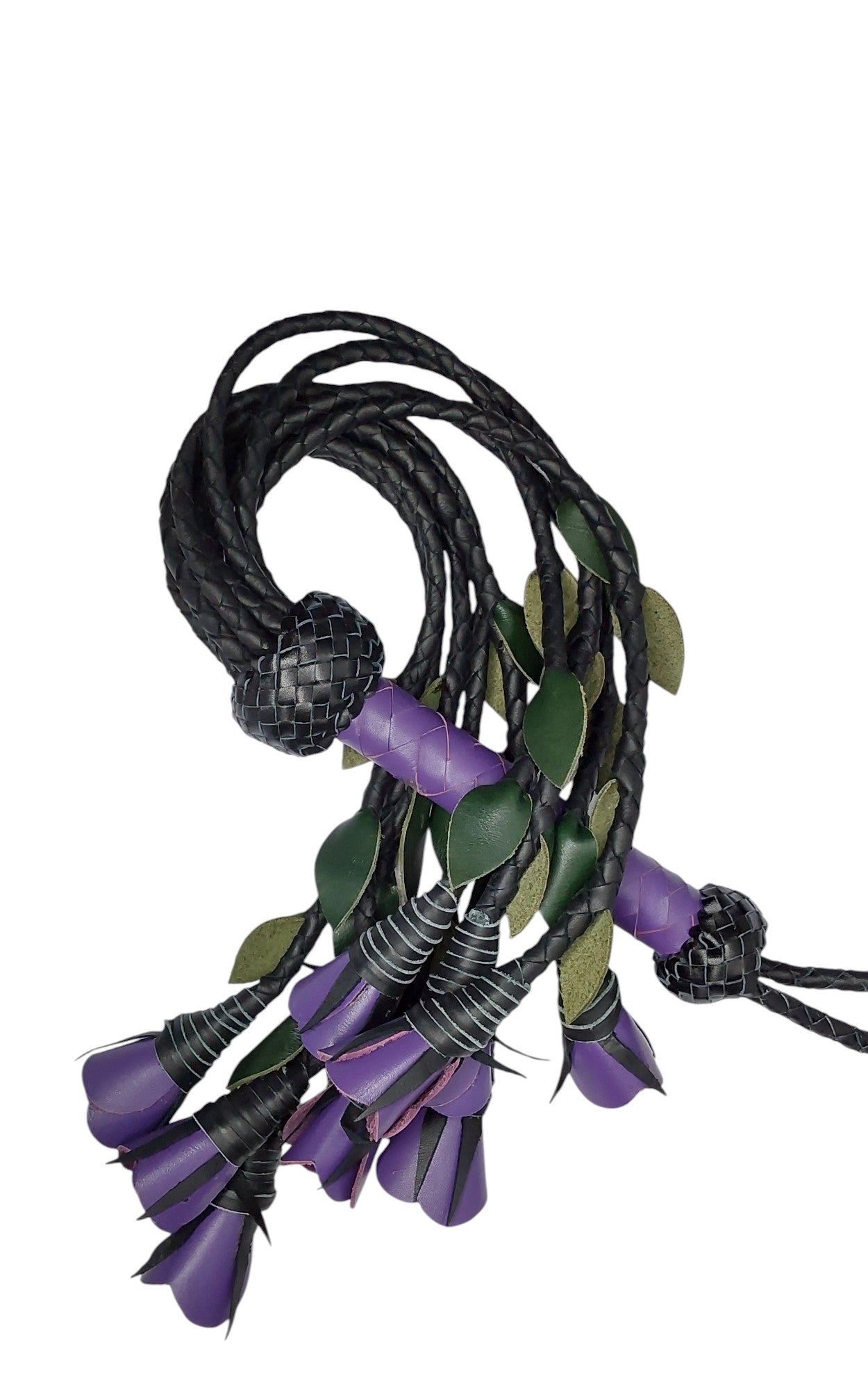 100% Leather Hand Made, Eggplant Purple Splay Floggers Single Sided, Not Stitched
