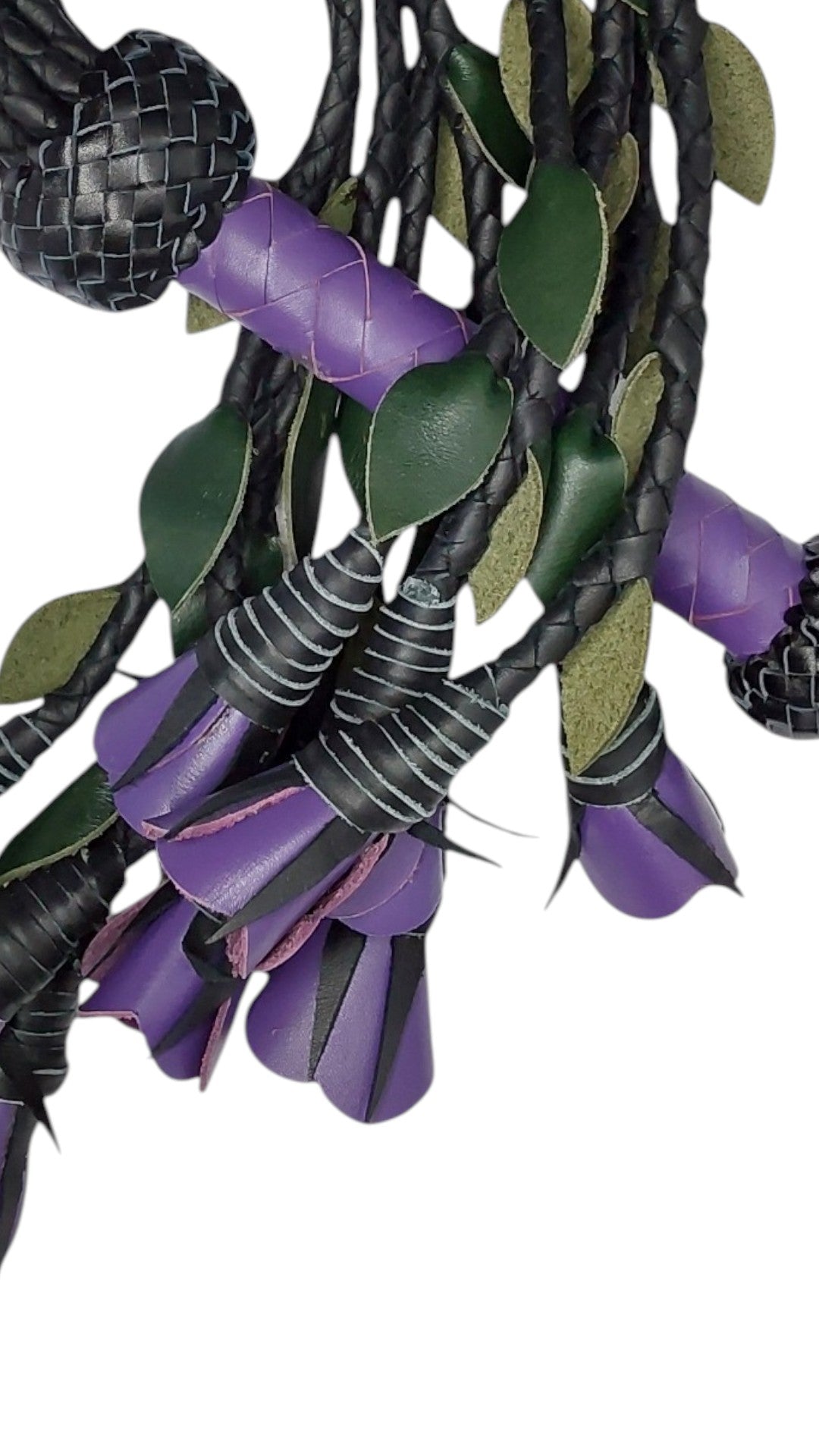 100% Leather Hand Made, Eggplant Purple Splay Floggers Single Sided, Not Stitched