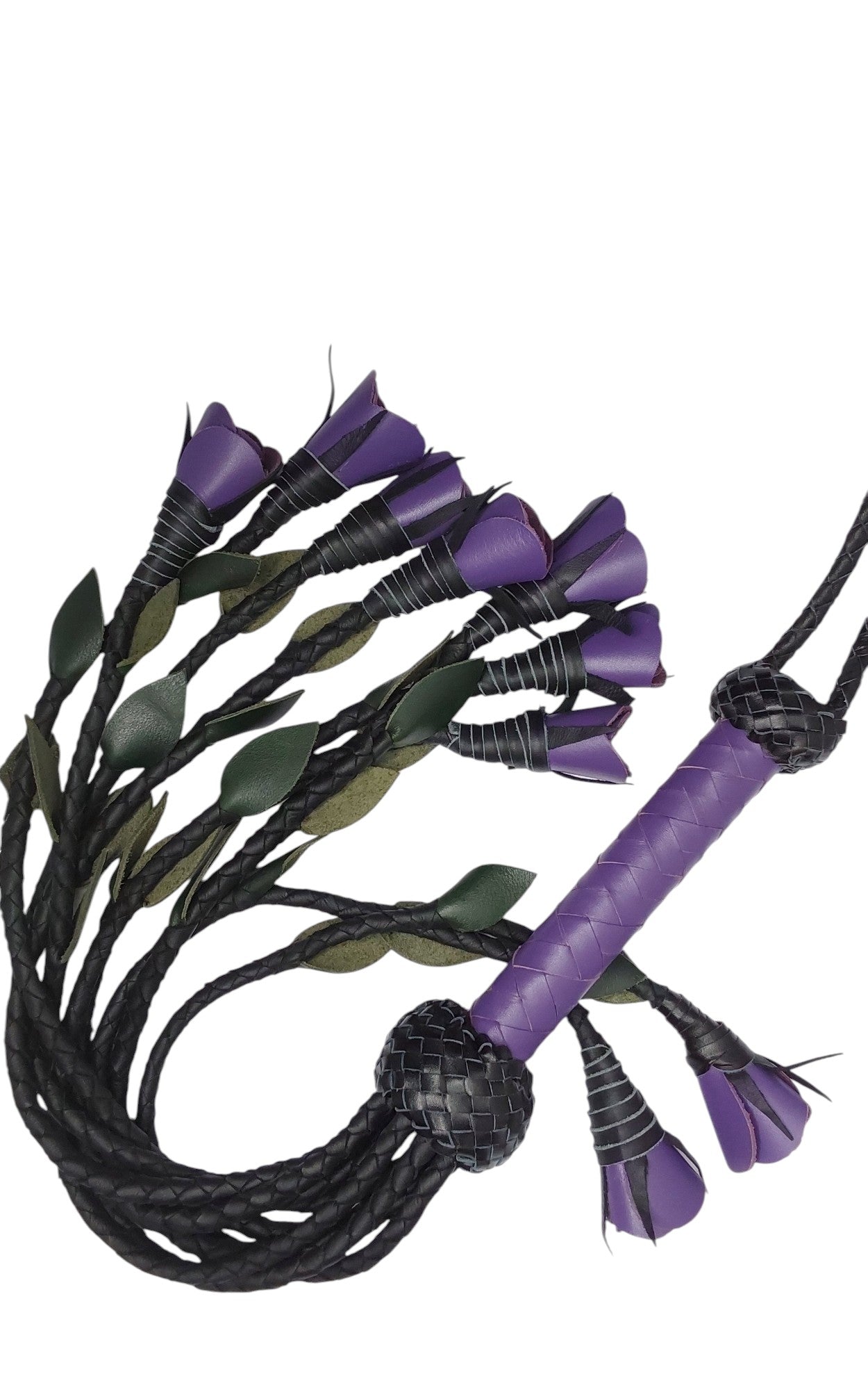 100% Leather Hand Made, Eggplant Purple Splay Floggers Single Sided, Not Stitched