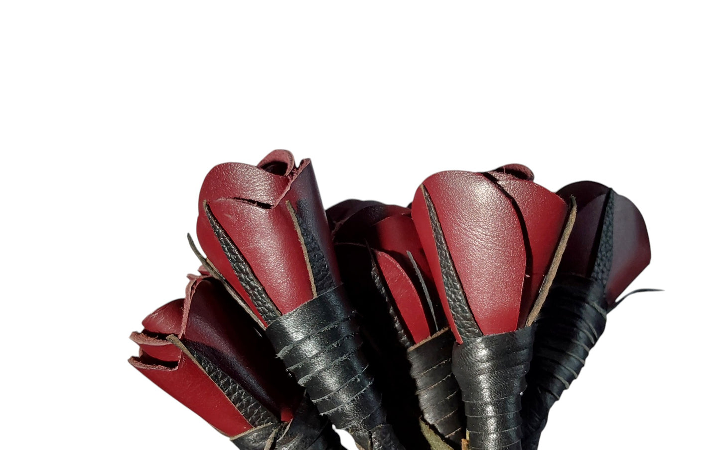 100% Leather Hand Made, Burgundy Splay Floggers Single Sided, Not Stitched