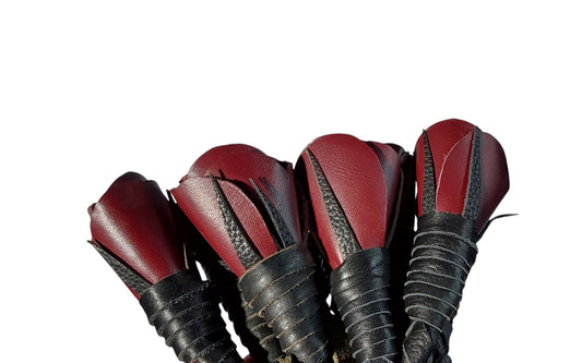 100% Leather Hand Made, Burgundy Splay Floggers Single Sided, Not Stitched