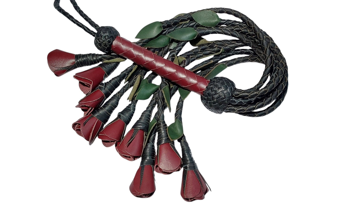 100% Leather Hand Made, Burgundy Splay Floggers Single Sided, Not Stitched