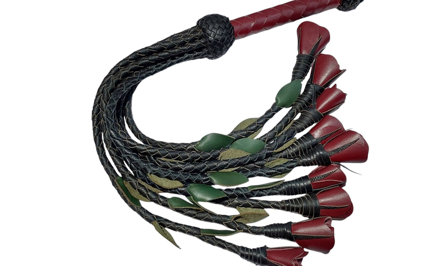 100% Leather Hand Made, Burgundy Splay Floggers Single Sided, Not Stitched