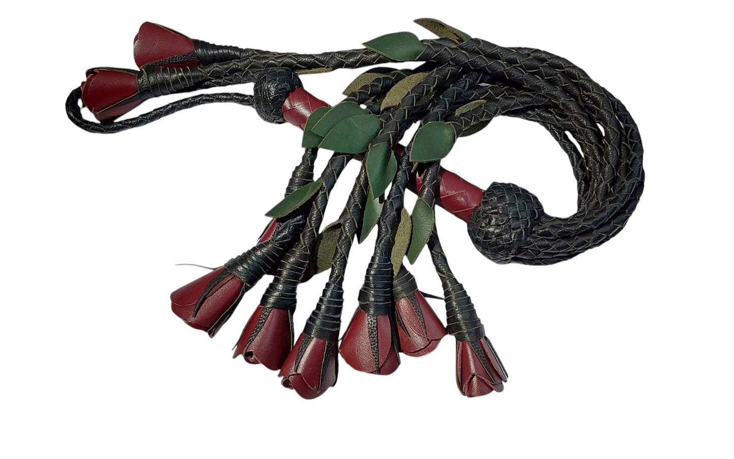 100% Leather Hand Made, Burgundy Splay Floggers Single Sided, Not Stitched