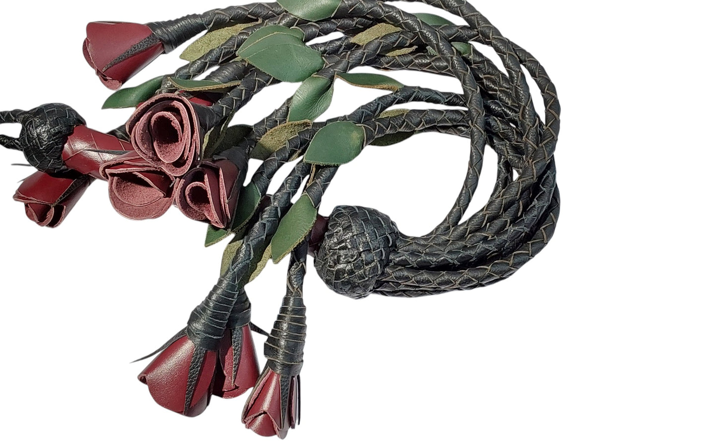 100% Leather Hand Made, Burgundy Splay Floggers Single Sided, Not Stitched